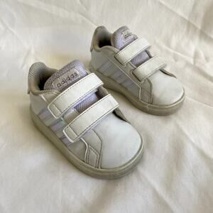 Addias 4 white Velcro Holographic Shoes